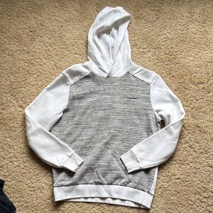 Mens Calvin Klein Gray and White Hoodie